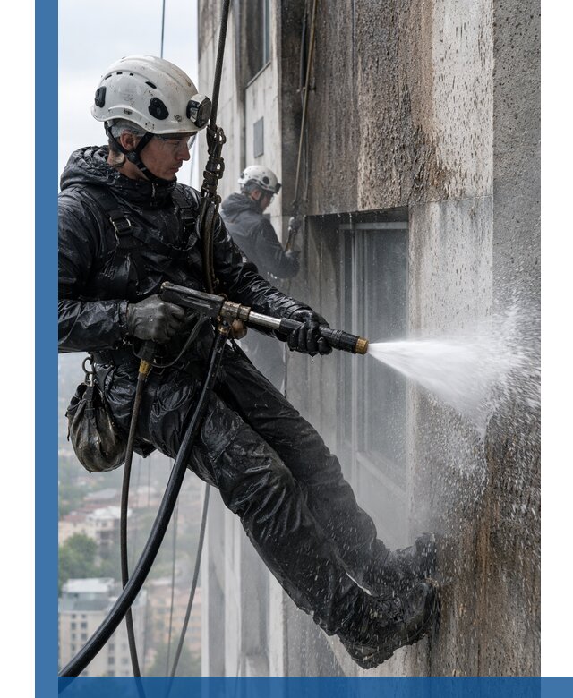 Гидроструйная очистка фасадов и конструкций в Боровичах