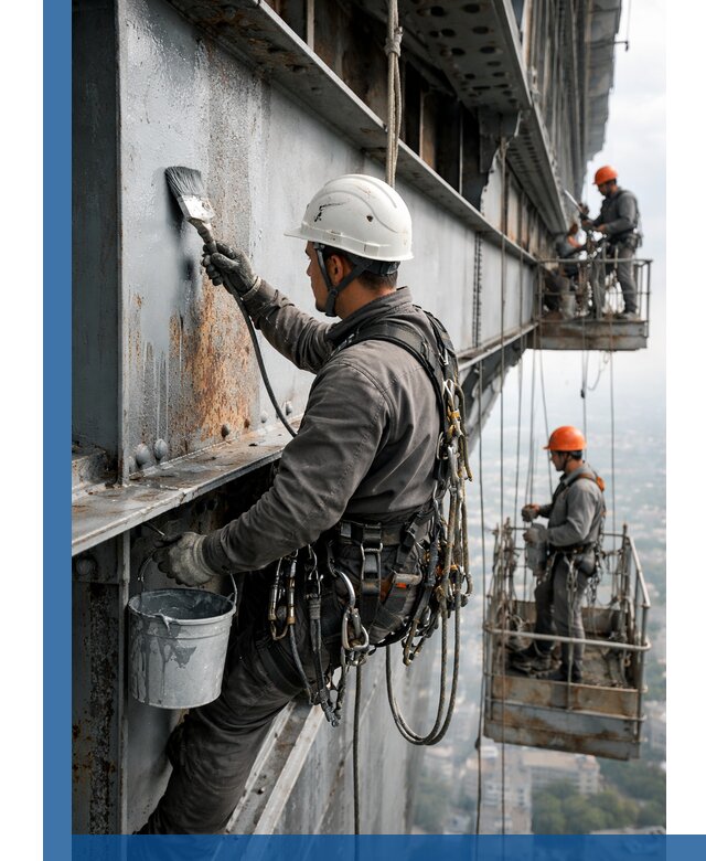 Покраска металлоконструкций на высоте в Боровичах профессионально