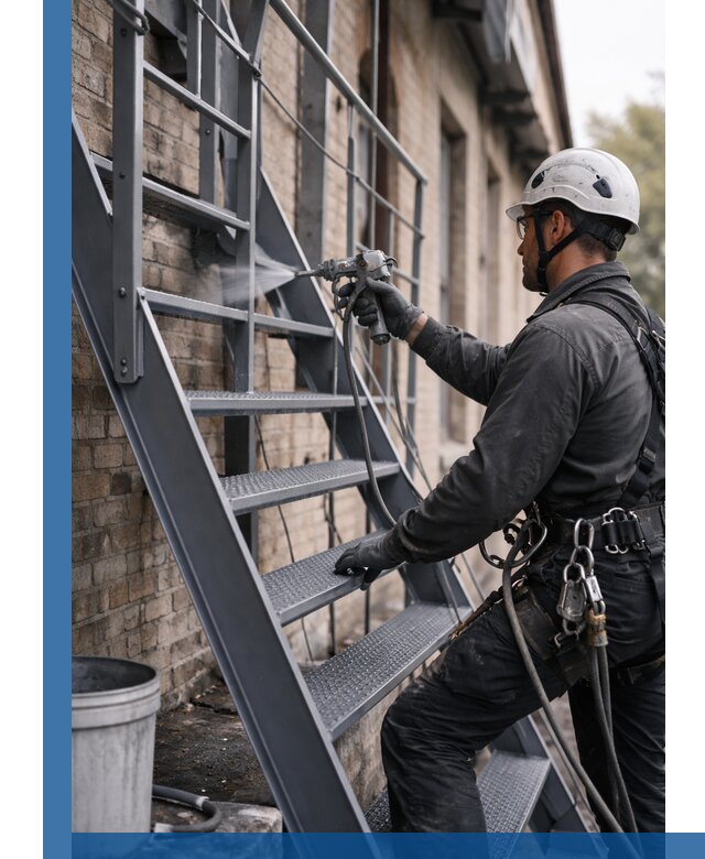 Покраска и антикоррозионная защита пожарных лестниц в Боровичах