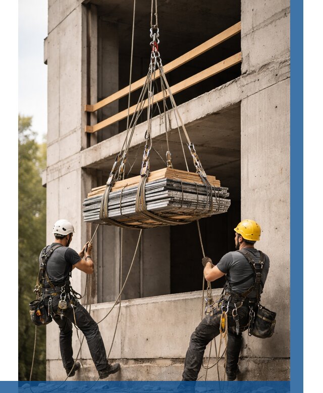 Подъем материала на этаж веревками в Боровичах от 1563 р. | ВЫСОТНИК-Брв