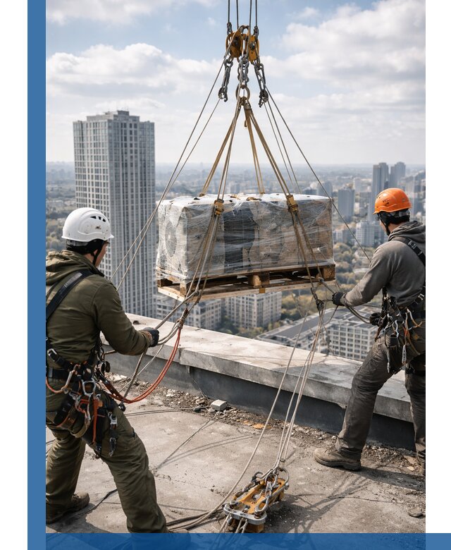 Подъем и монтаж крупногабаритных грузов на крышу в Боровичах