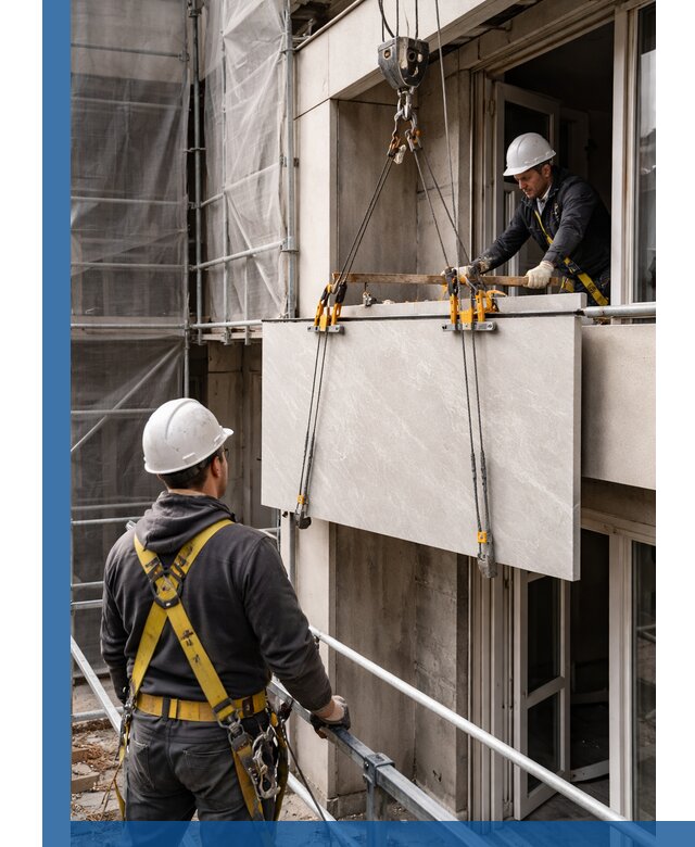 Подъем керамогранита на этаж в Боровичах грузчиками и техникой