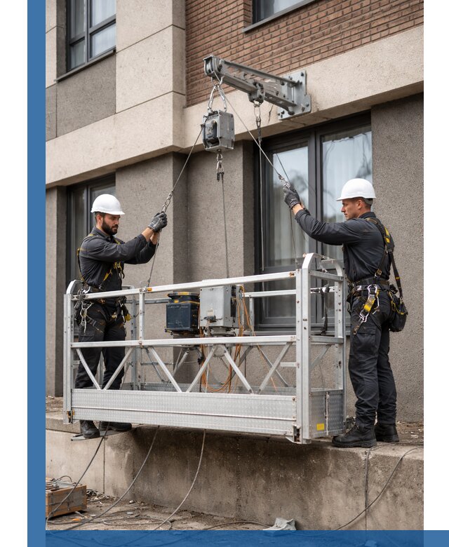 Монтаж и подъем фасадной люльки в Боровичах с гарантией безопасности