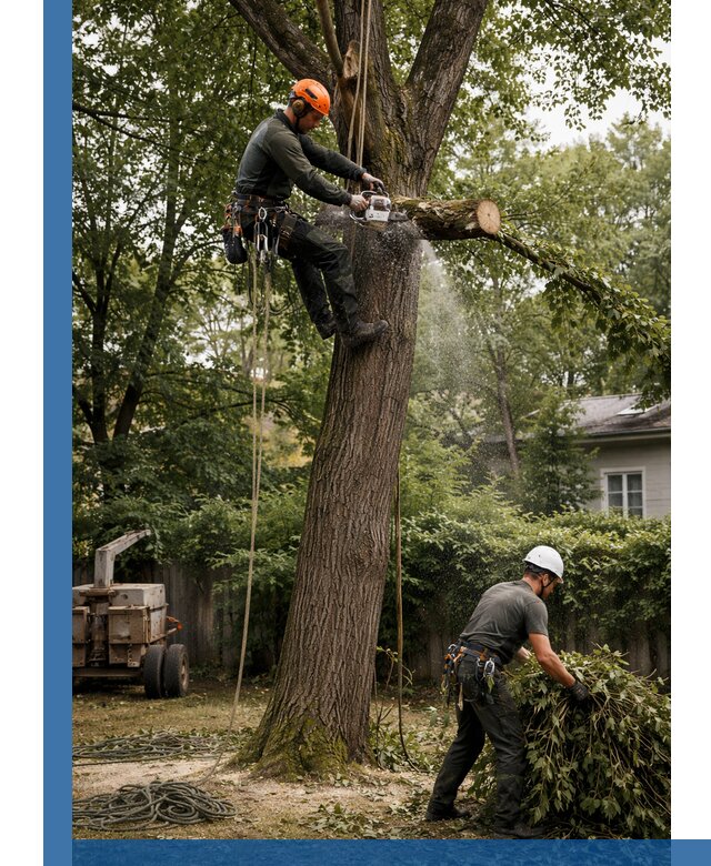 Кронирование деревьев в Боровичах, безопасная высотная обрезка