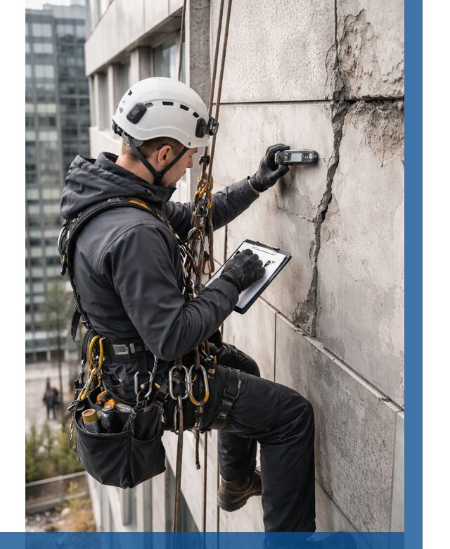 Обследование фасада альпинистами в Боровичах от 125 р. | ВЫСОТНИК-Брв